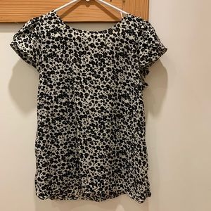 Loft Floral Print Cap Sleeve Blouse